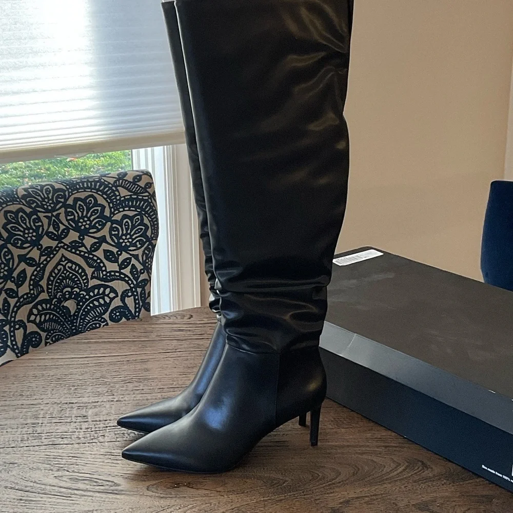 INC International Concepts Black Over the Knee Boots